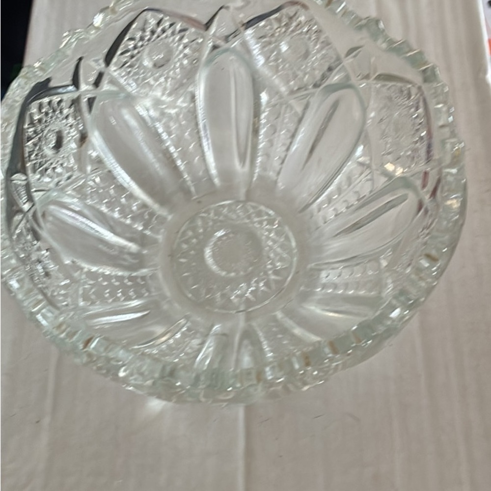 Pressed Glass Decorative Bowl - Clear